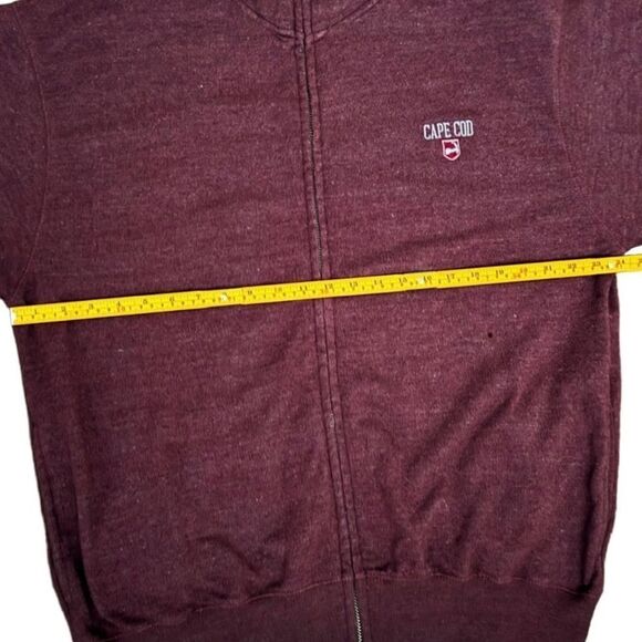 Cuffy’s of Cape Cod Long Sleeve Relaxed Fit Maroon Zip Front Zip Up Sweater. XL. - Picture 4 of 9